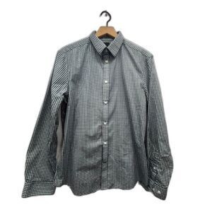 Preppy Academia Gingham Mens Green White Check Cottagecore Ivy Style Button Up L